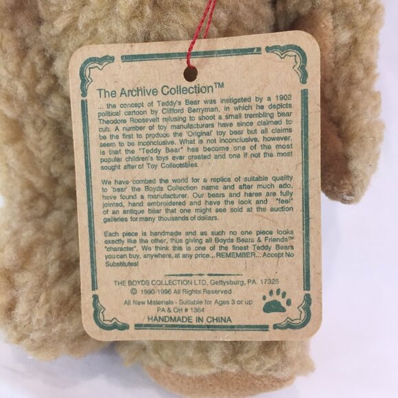 NOS w Tags Boyds Bears Bruce Plush Jointed Bear 1996 Stuffed Animal Retired - Picture 9 of 9